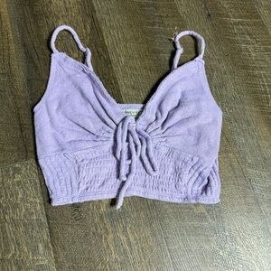 ⭐️5 for $25⭐️ urban outfitters cloth tie front crop tank top purple